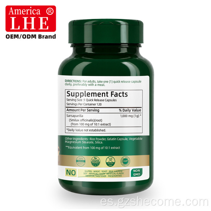 Herbal Shecome Zarzaparrilla Cápsulas Vitalidad Salud